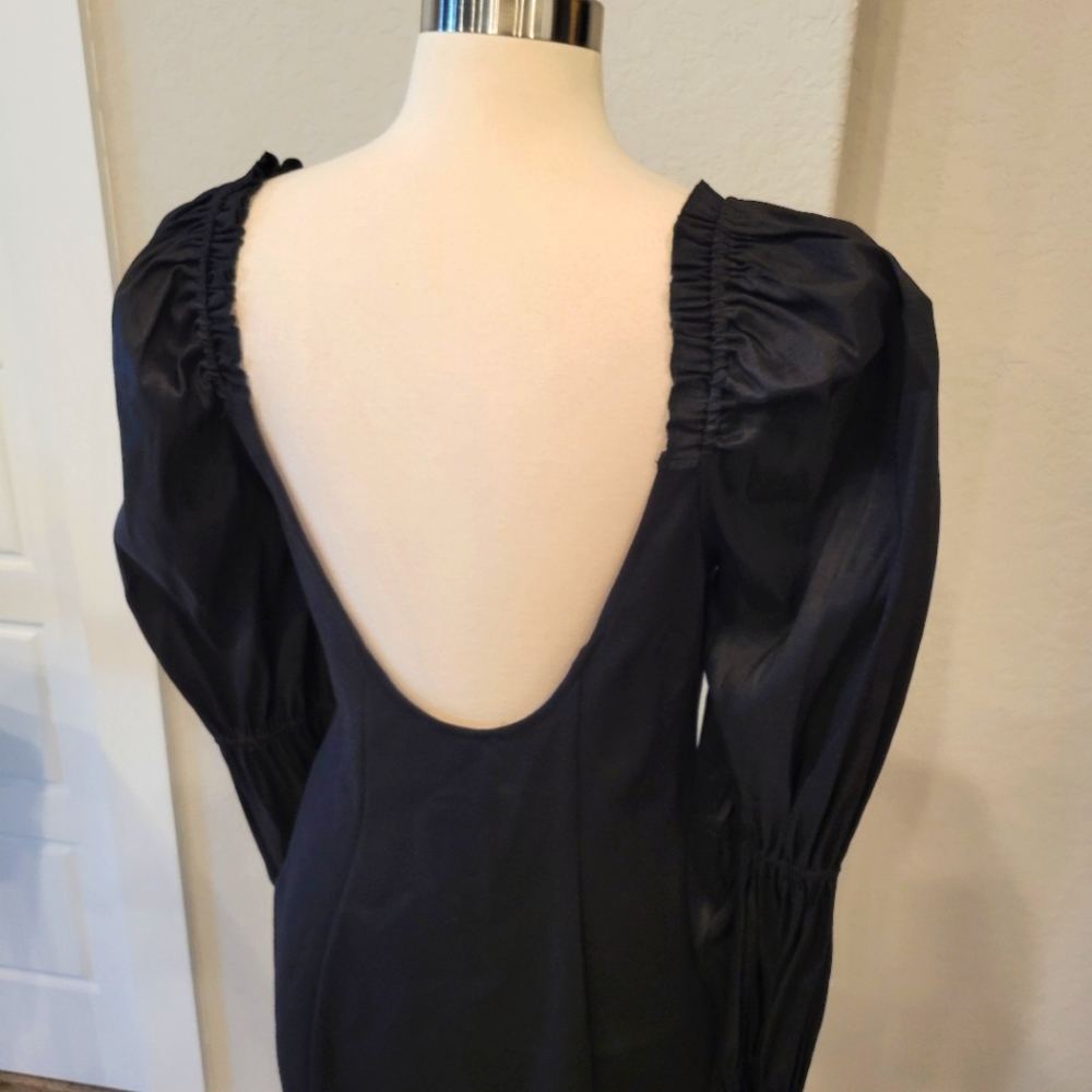 A.N.A BLACK BODYCON MINI DRESS WITH BUBBLE SLEEVES NWT SIZE MEDIUM - Picture 9 of 15